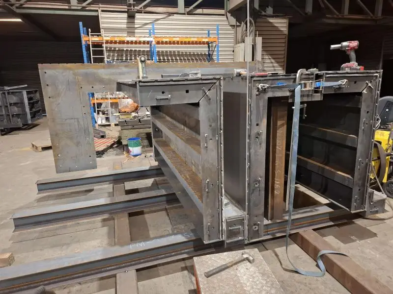 Trench mould mid-fabrication